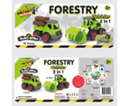 42pc Construct IT Buildables 2-in-1 Forestry Vehicle Set w/ Case Kids 3+ Green