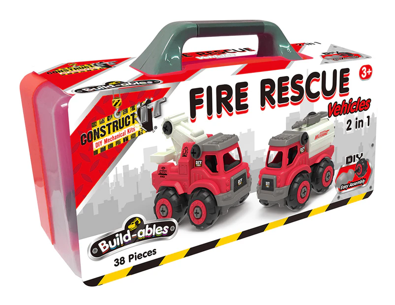 Construct It Build-ables 2-in-1 Fire Rescue Vehicle Set