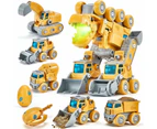 5 in 1 Toys for 5+ Year Old Boys - Take Apart Dinosaur Kids Toys Construction Vehicles Vehicles Transform into Dinosaur Robot