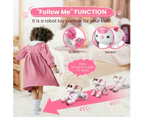 Robot Dog Toys for Girls Interactive Dog Toys FollowMe Robot Toys Intelligent Toy Dog with Singing Dancing -Pink