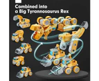 5 in 1 Toys for 5+ Year Old Boys - Take Apart Dinosaur Kids Toys Construction Vehicles Vehicles Transform into Dinosaur Robot