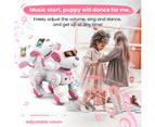 Robot Dog Toys for Girls Interactive Dog Toys FollowMe Robot Toys Intelligent Toy Dog with Singing Dancing -Pink