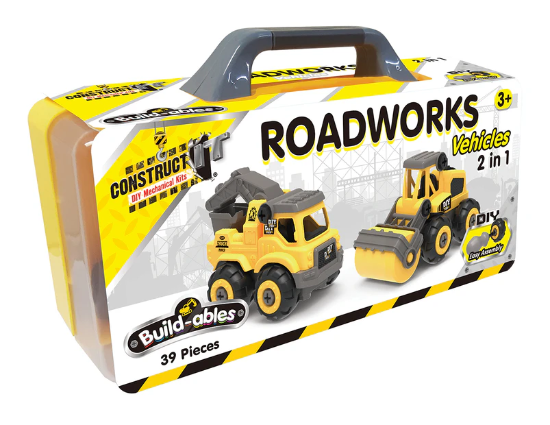 Construct It Build-ables 2-in-1 Roadworks Vehicle Set