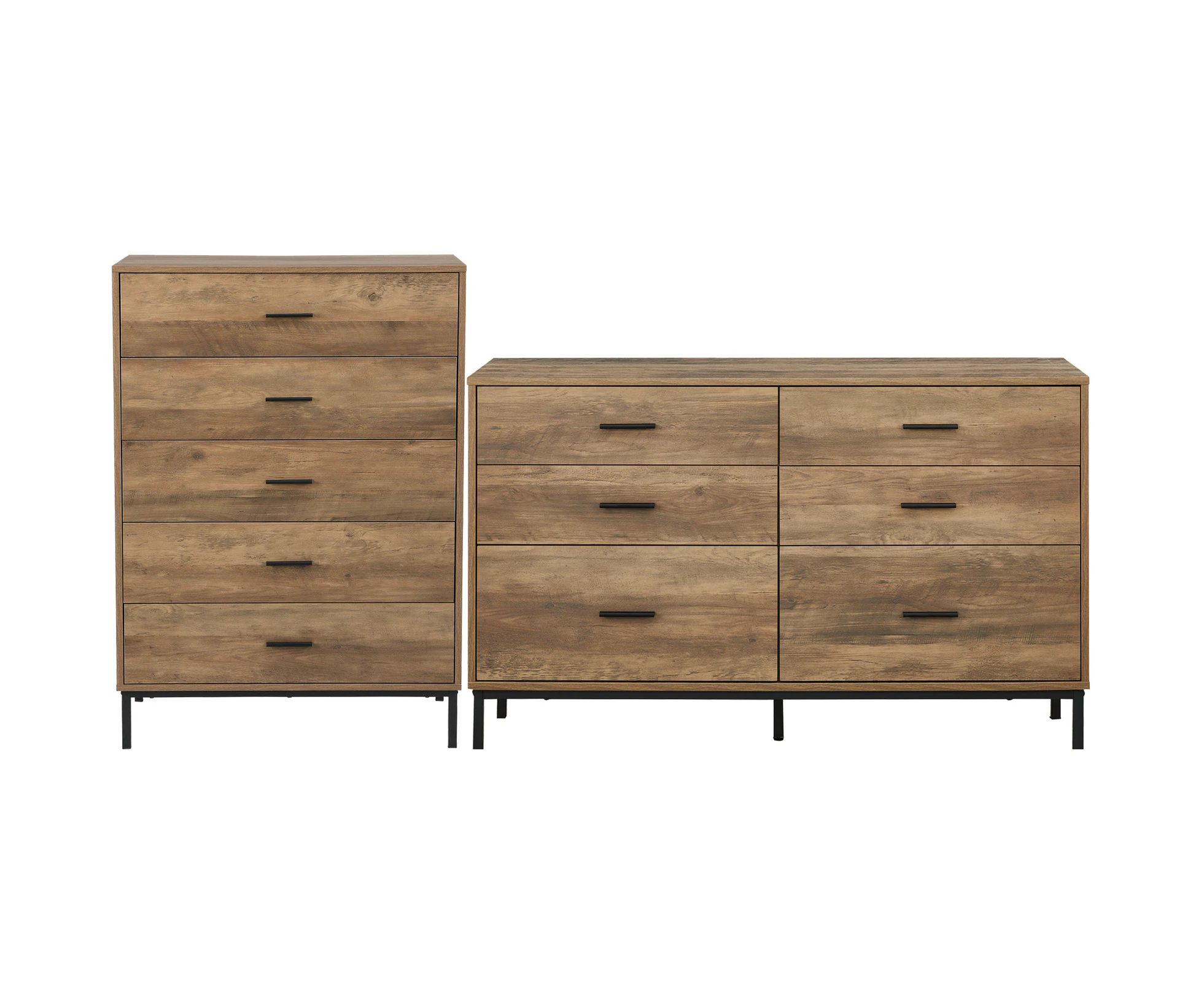 Cosmoliving Bronx 5 Chest of Drawers and 6 Chest of Drawers Dresser Bundle