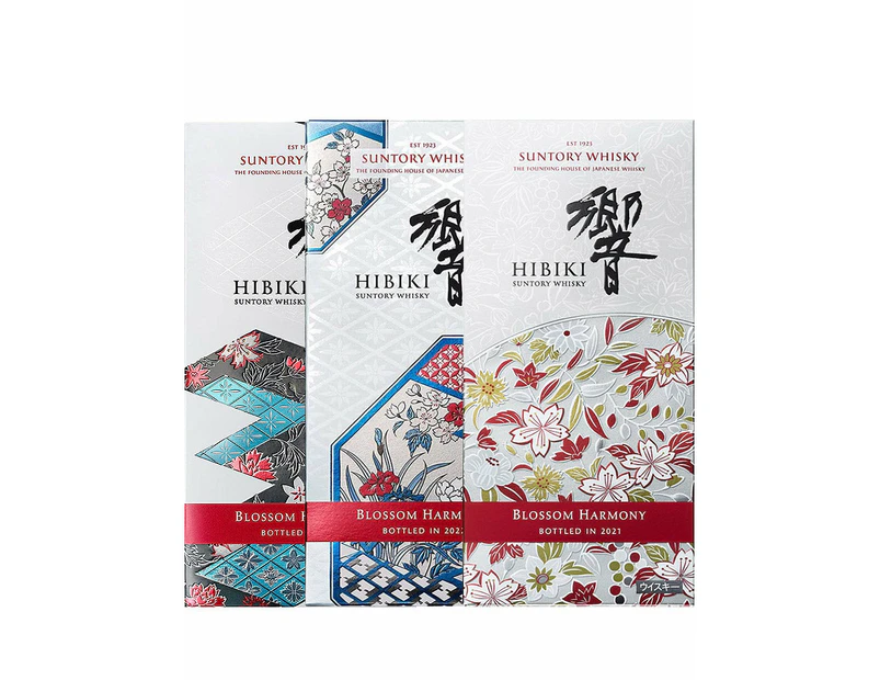 Hibiki Blossom Harmony Limited Edition Collection 2021 2023 Suntory Japanese Whisky 3 X 700ml
