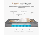 Advwin Mattress Queen Size 25CM Bed 7-Zone Euro Top Pocket Spring Medium Firm Memory Foam