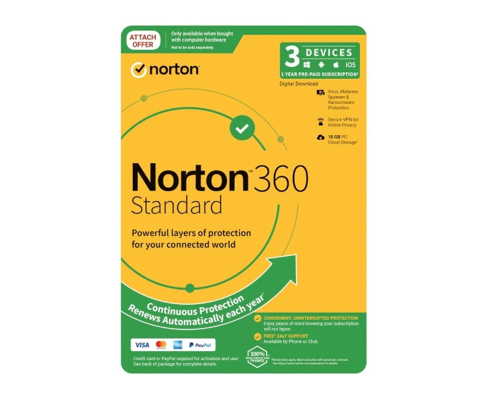 Nortonlifelock Norton 360 Standard 10GB AU 1-User, 3-Device, 12-Month