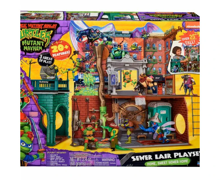 TMNT Mutant Mayhem Movie 25''/63cm Sewer Lair Action Figure Toy Playset 4y+