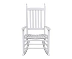 vidaXL Rocking Chair with Curved Seat White Wood