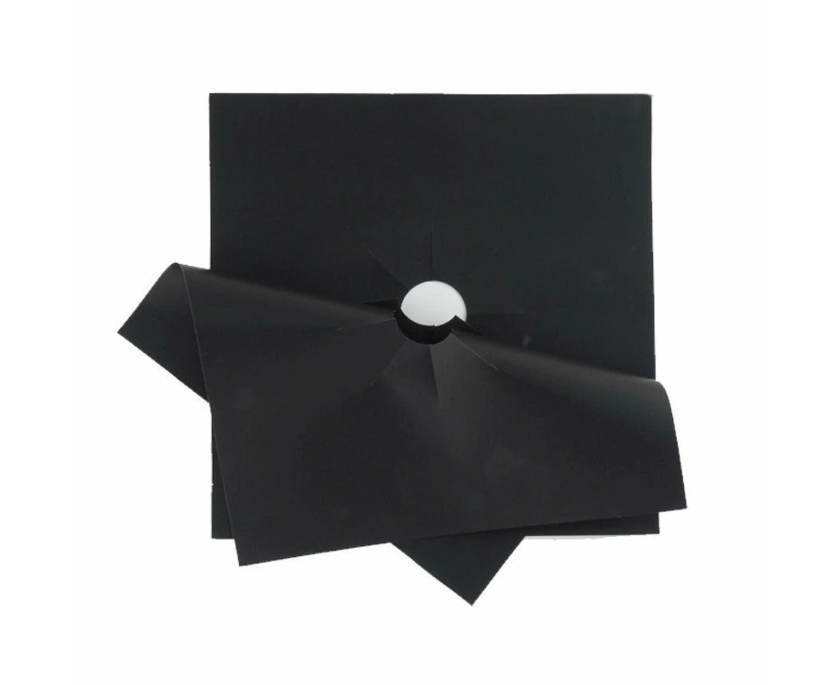 Reusable Gas Stove Foil Cover - 4Pcs - Black