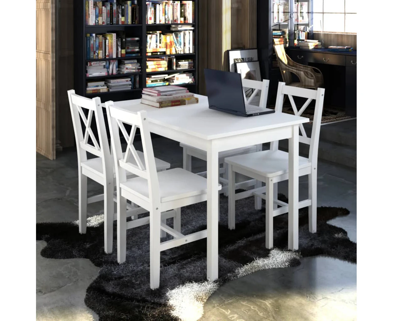 vidaXL 5 Piece Dining Set White