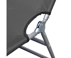 vidaXL Foldable Sunlounger with Adjustable Backrest Grey