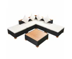 vidaXL 6 Piece Garden Lounge Set with Cushions Poly Rattan Black