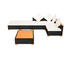 vidaXL 6 Piece Garden Lounge Set with Cushions Poly Rattan Black