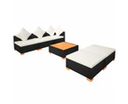 vidaXL 6 Piece Garden Lounge Set with Cushions Poly Rattan Black