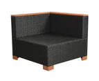 vidaXL 6 Piece Garden Lounge Set with Cushions Poly Rattan Black