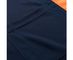 HI VIS Polo Shirts Short Sleeve Work Tops Tee Tradie Safety Workwear Reflective - Navy / Orange