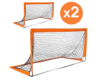 ADVWIN 2 Pack Soccer Goal Quick Set Up football Net for Backyard Games and Training Goals for Kids and Youth Soccer Practice