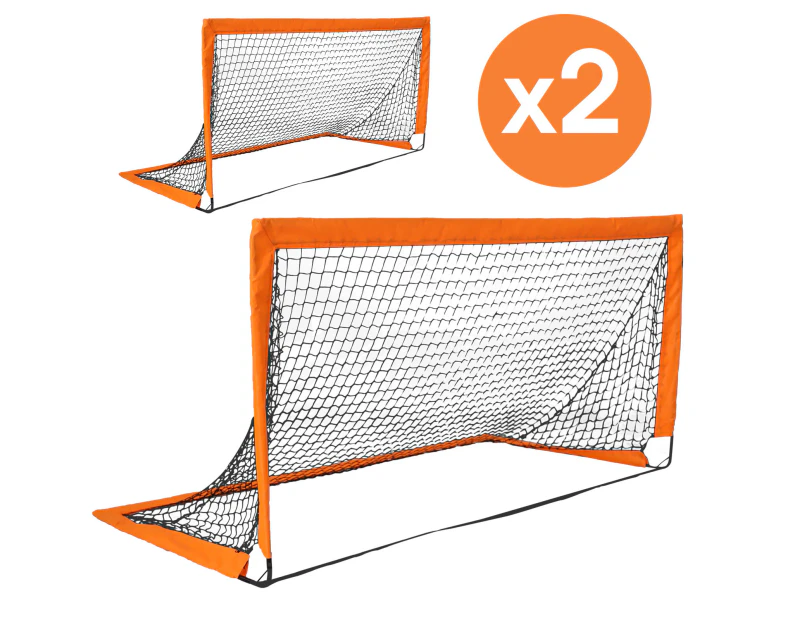 ADVWIN 2 Pack Soccer Goal Quick Set Up football Net for Backyard Games and Training Goals for Kids and Youth Soccer Practice