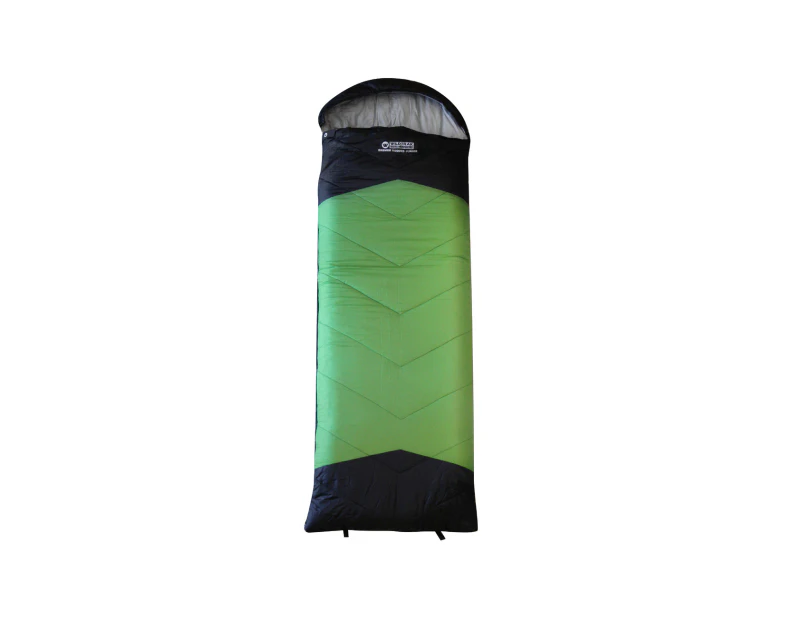 Wildtrak Bremer 170x65cm Junior Hooded Sleeping Bag Outdoor Camping Green/Black