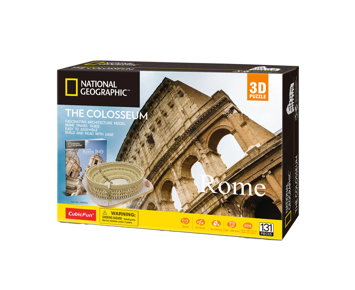 131pc National Geographic 34.3cm Rome The Colosseum 3D Puzzle Kids Play Toy 8y+