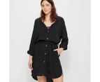 Target Resort Crinkle Shirt Dress - Black