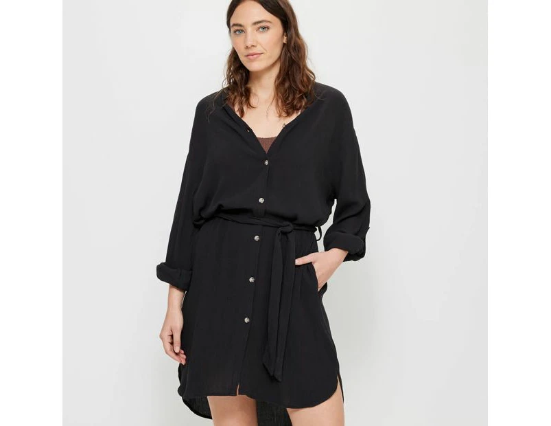 Target Resort Crinkle Shirt Dress - Black