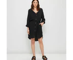 Target Resort Crinkle Shirt Dress - Black