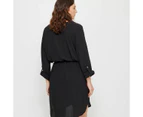 Target Resort Crinkle Shirt Dress - Black