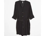 Target Resort Crinkle Shirt Dress - Black