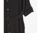 Target Resort Crinkle Shirt Dress - Black