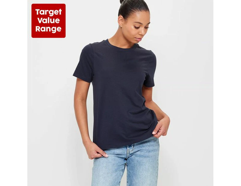 Target Australian Cotton Classic Crew Neck T-Shirt - Blue