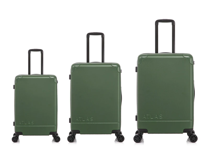 Atlas Enduro 3-Piece Hardcase Luggage/Suitcase Set - Green