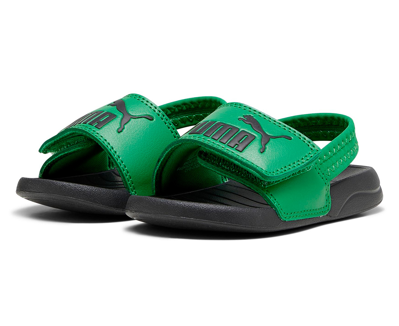 Puma Toddler Boys Popcat 2.0 Backstrap Sandals Green Black