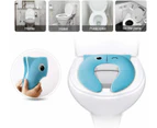 Toilet Potty Training Seat Cover, Travel Toilet Seat, Folding Non Slip Silicone Pads, Travel Portable Reusable Kids Toddlers Boys Girls,Blue