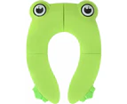 Toilet Potty Training Seat Cover, Travel Toilet Seat, Folding Non Slip Silicone Pads, Travel Portable Reusable Kids Toddlers Boys Girls,Green Frog