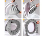 Bathroom Soft Thicker Warmer Stretchable Washable Cloth Toilet Seat Cover Pads, 4Pcs Toilet Seat Cover,Gray
