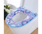Toilet Seat Mat With Zipper Thickened Warm Soft Toilet Mat With Handle Washable,Blue