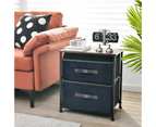 Nightstand End Side Table Dresser with 2 Pull-out Fabric Drawers