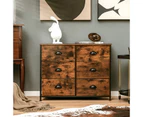 6 Chest of Drawers Dresser Wooden Industrial Storage Cabinet Organizer