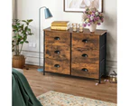 6 Chest of Drawers Dresser Wooden Industrial Storage Cabinet Organizer