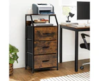 3 Chest of Drawers Industrial Storage Cabinet Dresser Organizer Wooden