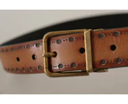 Dolce & Gabbana Elegant Brown Leather Belt with Brass Buckle