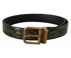 Dolce & Gabbana Elegant Black Grosgrain Leather Belt