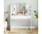 Advwin Dressing Table with Makeup Mirror Drawers and Open Shelves Dresser Vanity Desk White