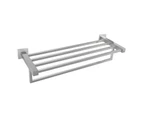 600mm Towel Rack holder with Shelf Square Stainless steel Towel Bar towel rails towel shelf Chrome