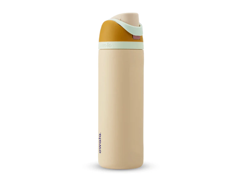 Owala® FreeSip® Insulated Stainless Steel 24oz | 709ml - Water Bottle BPA Free - Tan/Orange (Water in the Desert)