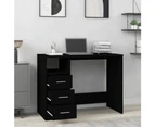 vidaXL Desk with Drawers Black 102x50x76 cm Engineered Wood