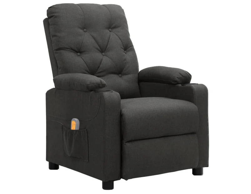 vidaXL Massage Chair Dark Grey Fabric