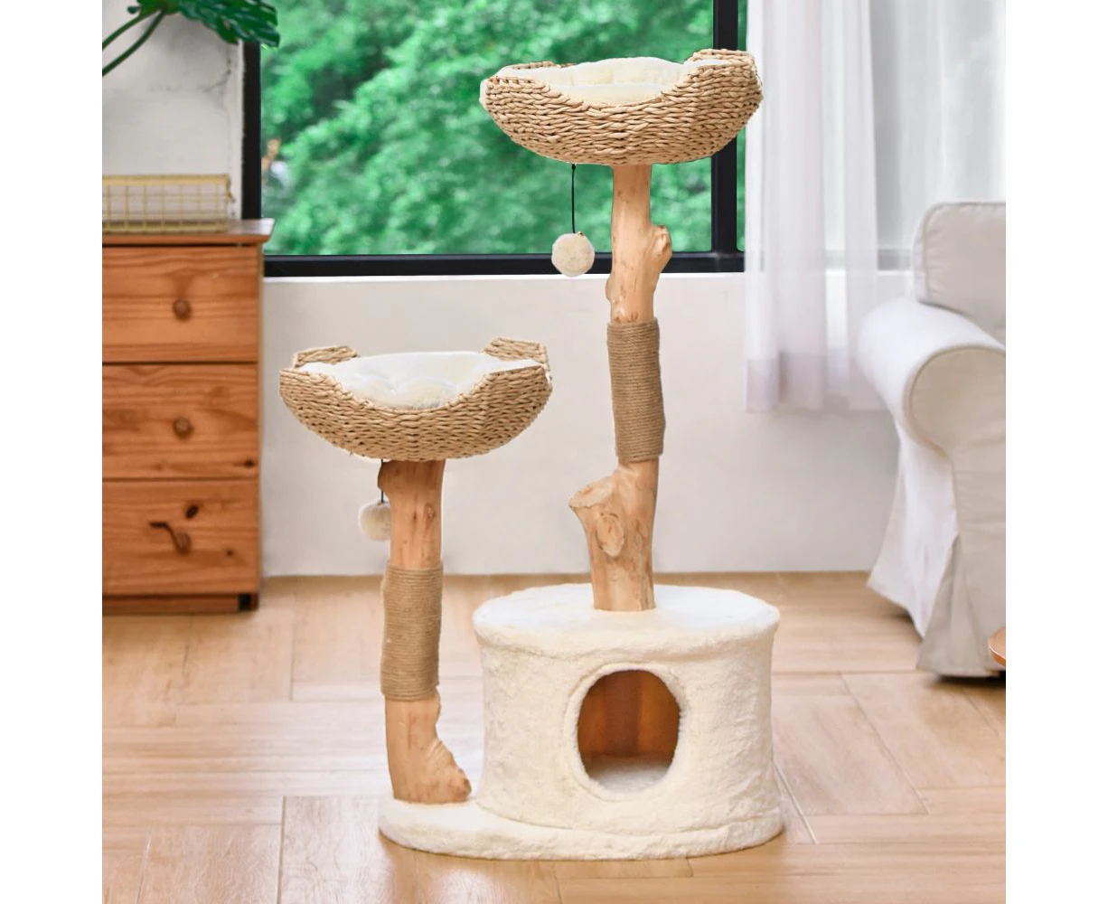 Michu Premium Real Wood Cat Tree, Large